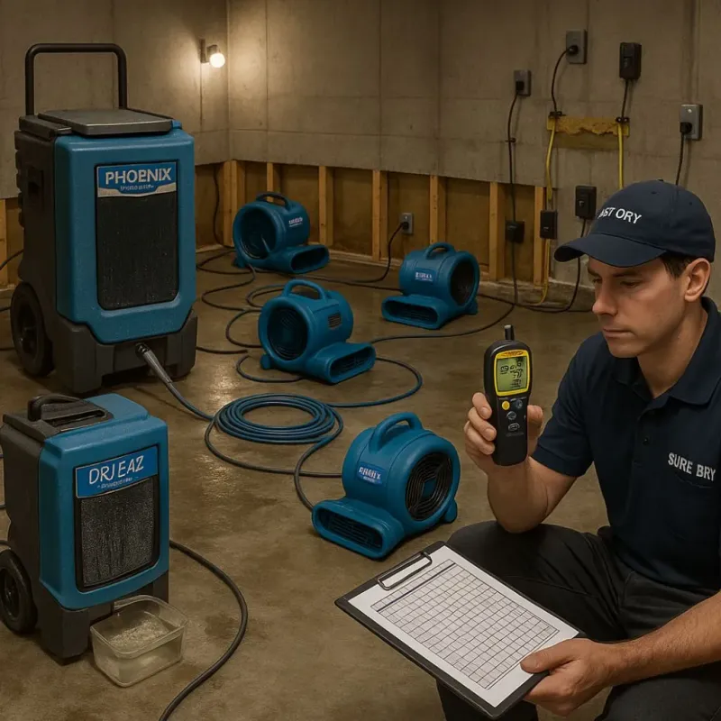 Structural Drying and Dehumidification process in Detroit-Shoreway, OH